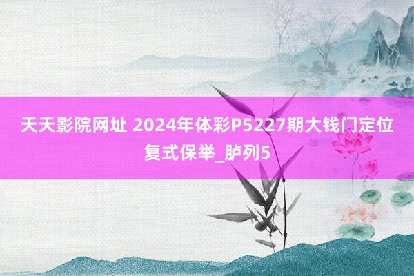 天天影院网址 2024年体彩P5227期大钱门定位复式保举_胪列5