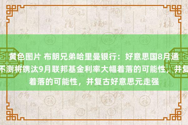 黄色图片 布朗兄弟哈里曼银行：好意思国8月通胀数据出现上行不测将镌汰9月联邦基金利率大幅着落的可能性，并复古好意思元走强