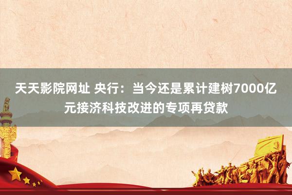 天天影院网址 央行：当今还是累计建树7000亿元接济科技改进的专项再贷款