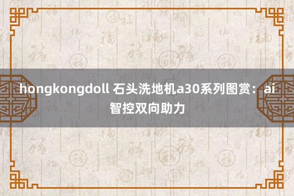 hongkongdoll 石头洗地机a30系列图赏：ai智控双向助力