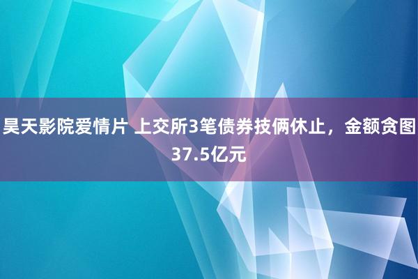 昊天影院爱情片 上交所3笔债券技俩休止，金额贪图37.5亿元