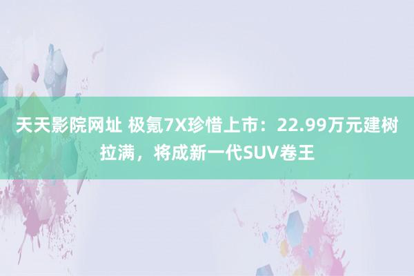 天天影院网址 极氪7X珍惜上市：22.99万元建树拉满，将成新一代SUV卷王