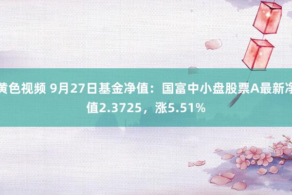 黄色视频 9月27日基金净值：国富中小盘股票A最新净值2.3725，涨5.51%