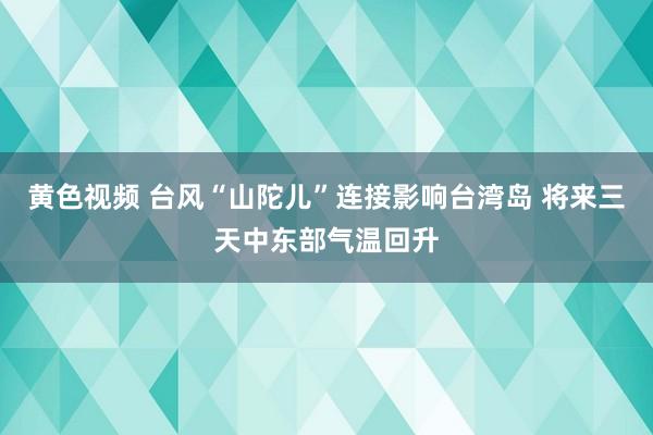 黄色视频 台风“山陀儿”连接影响台湾岛 将来三天中东部气温回升