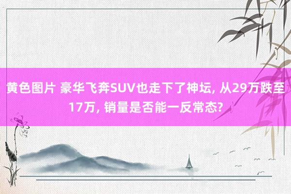 黄色图片 豪华飞奔SUV也走下了神坛, 从29万跌至17万, 销量是否能一反常态?