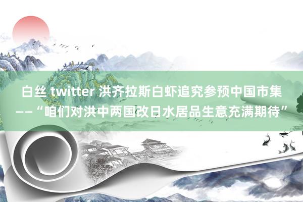 白丝 twitter 洪齐拉斯白虾追究参预中国市集——“咱们对洪中两国改日水居品生意充满期待”