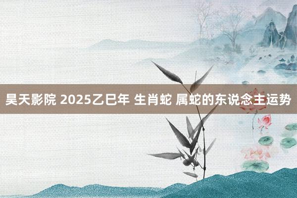 昊天影院 2025乙巳年 生肖蛇 属蛇的东说念主运势