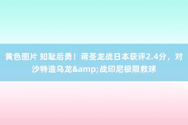 黄色图片 知耻后勇！蒋圣龙战日本获评2.4分，对沙特造乌龙&战印尼极限救球