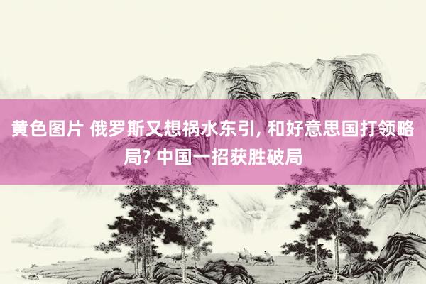 黄色图片 俄罗斯又想祸水东引， 和好意思国打领略局? 中国一招获胜破局