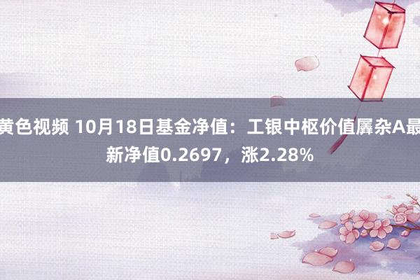 黄色视频 10月18日基金净值：工银中枢价值羼杂A最新净值0.2697，涨2.28%