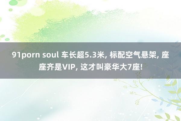 91porn soul 车长超5.3米, 标配空气悬架, 座座齐是VIP, 这才叫豪华大7座!