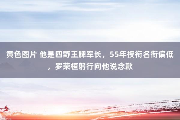 黄色图片 他是四野王牌军长，55年授衔名衔偏低，罗荣桓躬行向他说念歉