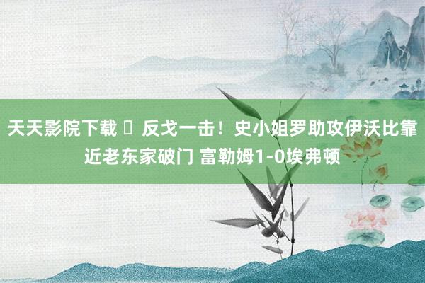 天天影院下载 ⚡反戈一击！史小姐罗助攻伊沃比靠近老东家破门 富勒姆1-0埃弗顿