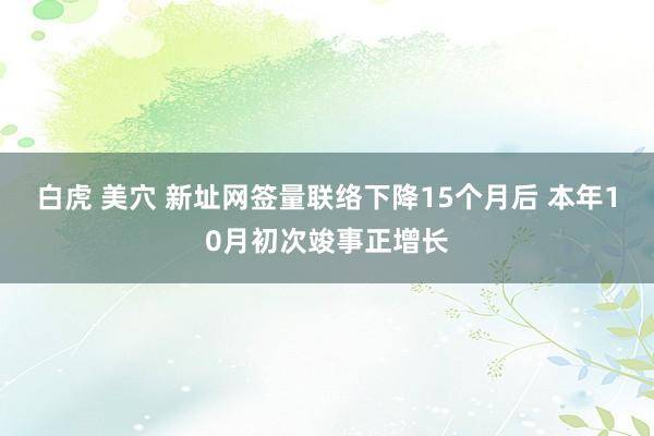 白虎 美穴 新址网签量联络下降15个月后 本年10月初次竣事正增长