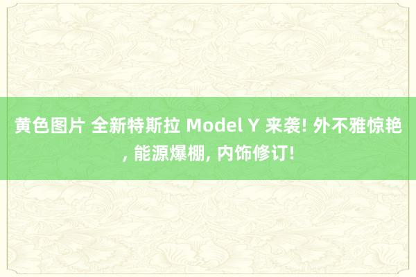 黄色图片 全新特斯拉 Model Y 来袭! 外不雅惊艳, 能源爆棚, 内饰修订!