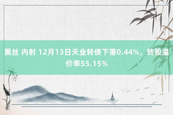 黑丝 内射 12月13日天业转债下落0.44%，转股溢价率55.15%