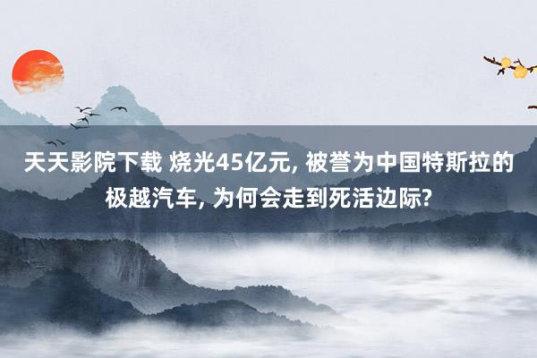 天天影院下载 烧光45亿元, 被誉为中国特斯拉的极越汽车, 为何会走到死活边际?