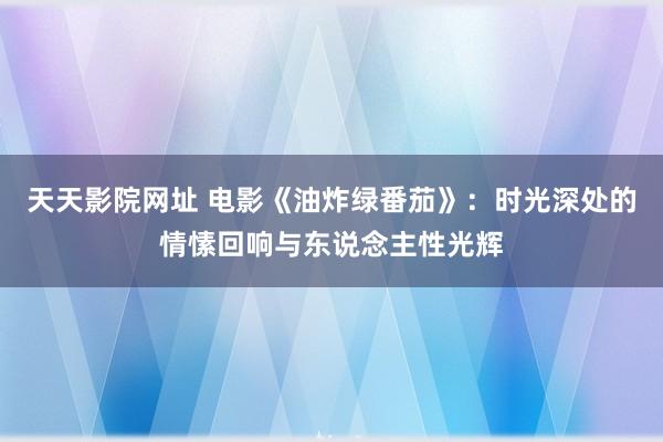 天天影院网址 电影《油炸绿番茄》：时光深处的情愫回响与东说念主性光辉