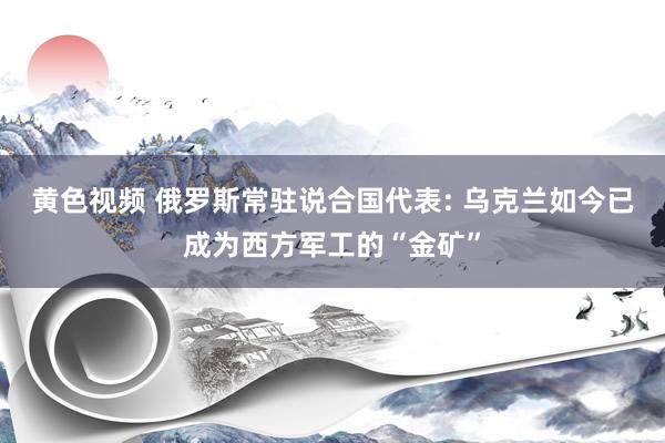 黄色视频 俄罗斯常驻说合国代表: 乌克兰如今已成为西方军工的“金矿”