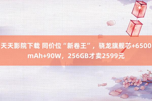 天天影院下载 同价位“新卷王”，骁龙旗舰芯+6500mAh+90W，256GB才卖2599元