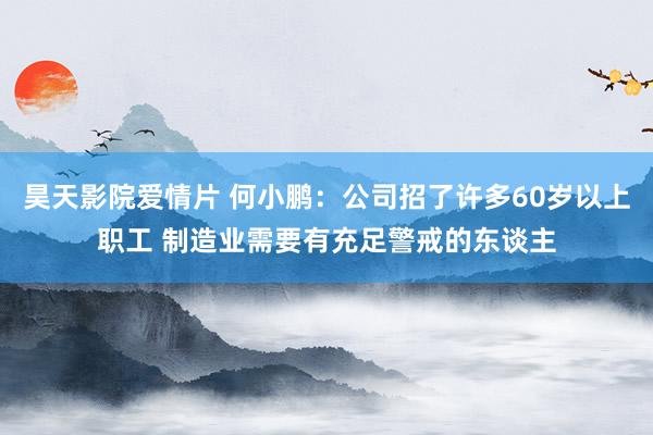 昊天影院爱情片 何小鹏：公司招了许多60岁以上职工 制造业需要有充足警戒的东谈主